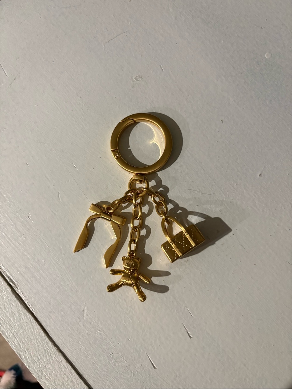 Vera Bradley Gold-Tone Charm Keychain with Bear, Purse & Shoe Charms